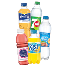 Sisi, 7UP, Rivella, Sourcy vitamin water of Crystal Clear